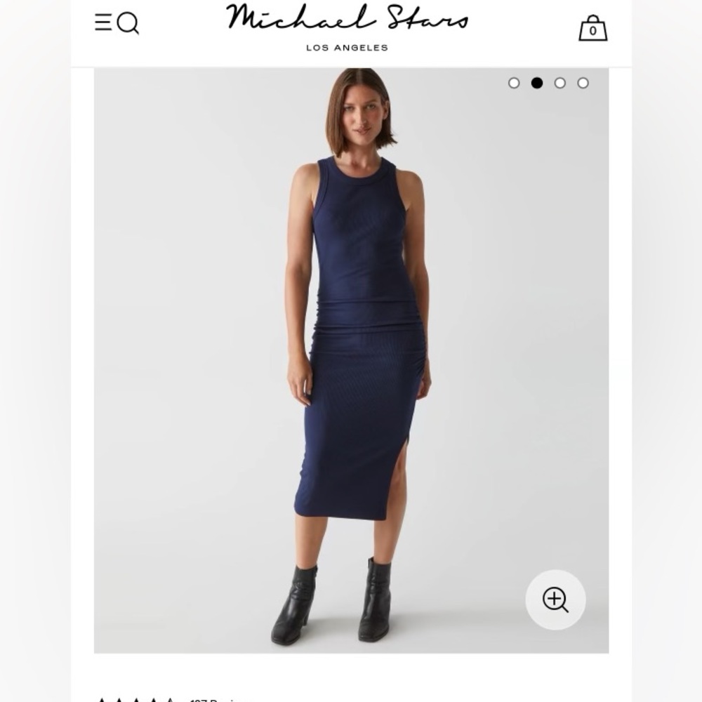 Michael Stars, Wren Ribbed Mini dress, navy blue, Small. New with tags.
